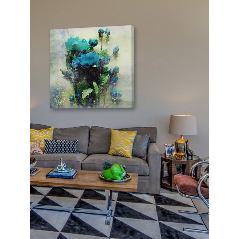 Marmont Hill 'Blue Garden Bloom' by Irena Orlov Painting Print on Canvas - Multi-Color