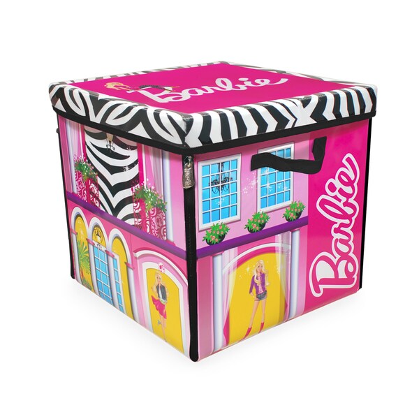 barbie zipbin dream house toybox & playmat