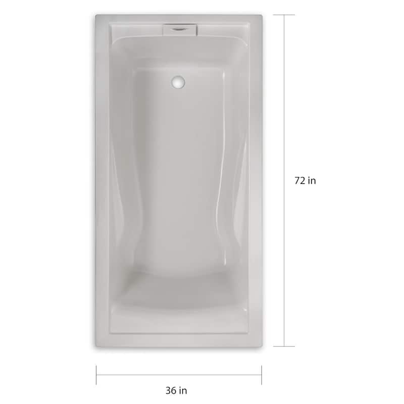 American Standard Evolution 72 Inch by 36 Inch Deep Soak Bathtub, White