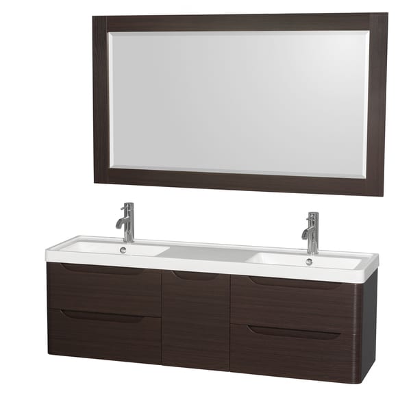 Wyndham Murano Collection 60 Inch Acrylic Resin Integrated Sink Wyndham Murano Collection 60 Inch Acrylic Resin Integrated Sink Countertop Double Vanity With 58