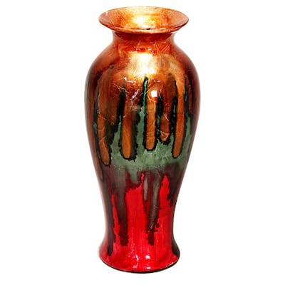 Heather Ann Round Tapered Glazed Ceramic Vase