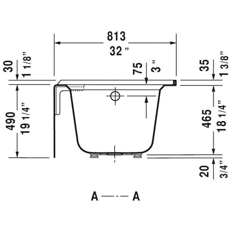 Duravit Architec 700408000000090 Soaking Bathtub