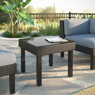 Outdoor Wicker Patio End Table - 13926998 - Overstock.com Shopping ...