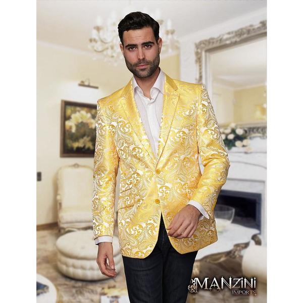 Men's manzini Yellow Woven sport coat