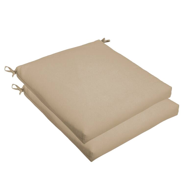 Sorra Home Beige 20 x 2.5-inch Chair Cushion - Bristol (Set of 2)