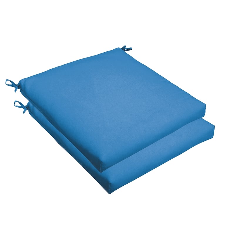 Sorra Home Light Blue 19 x 2.5-inch Chair Cushion - Bristol (Set of 2)