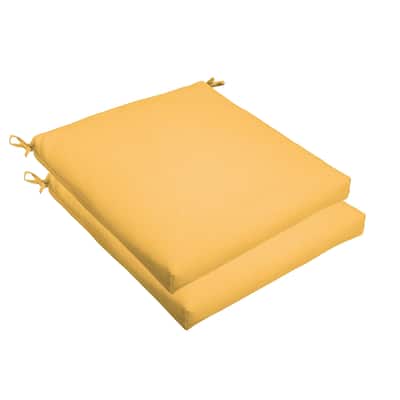 Sorra Home Butter Yellow 19 x 2.5-inch Chair Cushion - Bristol (Set of 2)