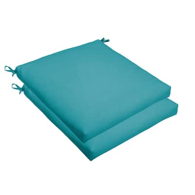 Sorra Home Aqua Blue 19 x 2.5-inch Chair Cushion - Bristol (Set of 2)