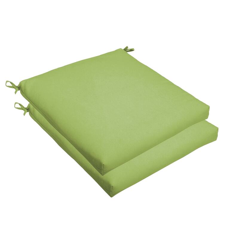 Sorra Home Apple Green 19 x 2.5-inch Chair Cushion - Bristol (Set of 2)