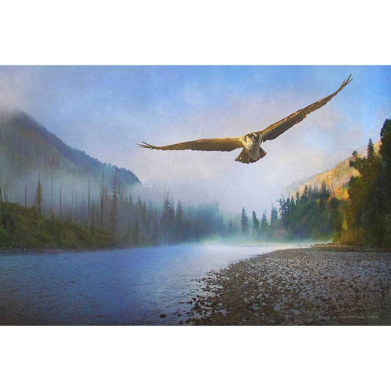 Marmont Hill 'Foggy River Osprey' by Chris Vest Painting Print on Canvas - Multi-Color