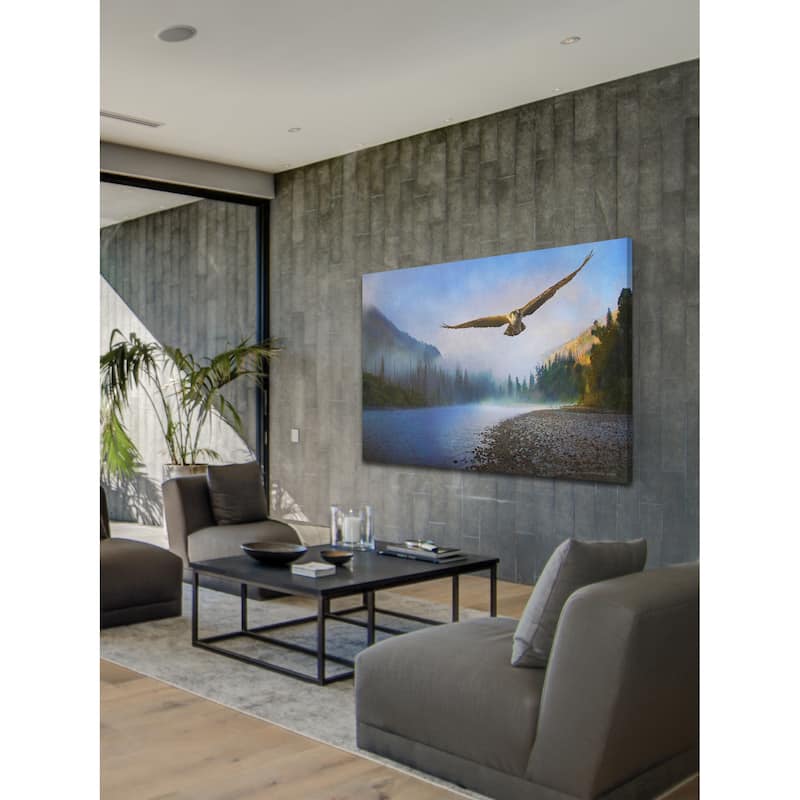 Marmont Hill 'Foggy River Osprey' by Chris Vest Painting Print on Canvas - Multi-Color