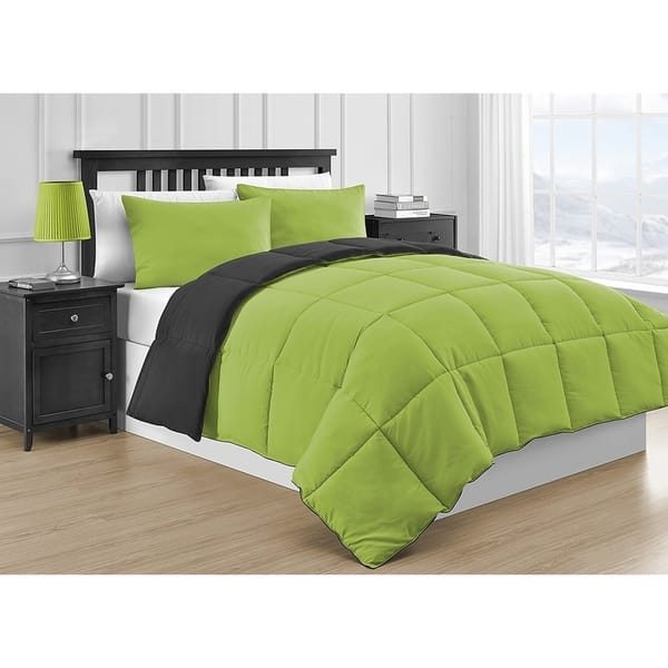 Shop Comfy Bedding Reversible Black Lime Green 3 Piece Comforter