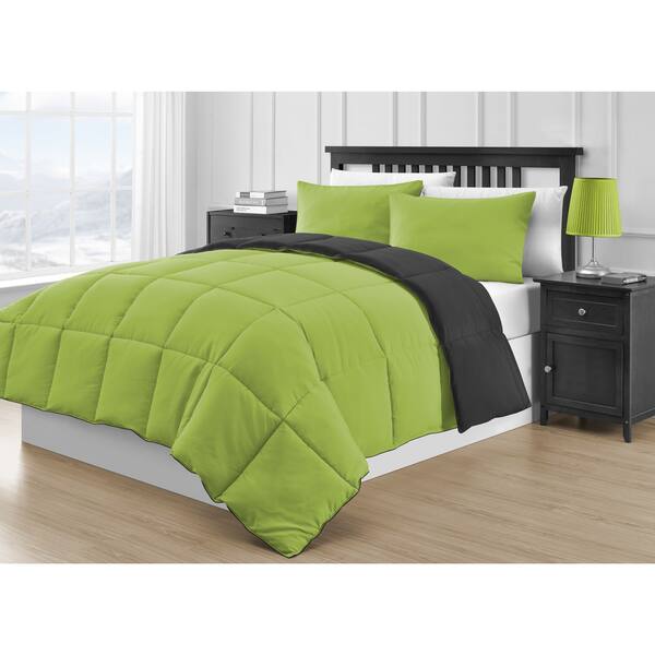 Shop Comfy Bedding Reversible Black Lime Green 3 Piece Comforter