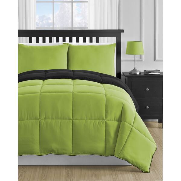 Shop Comfy Bedding Reversible Black Lime Green 3 Piece Comforter