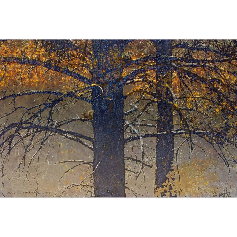 Marmont Hill 'Burnt Tree Squirrel' by Chris Vest Painting Print on Canvas - Multi-Color