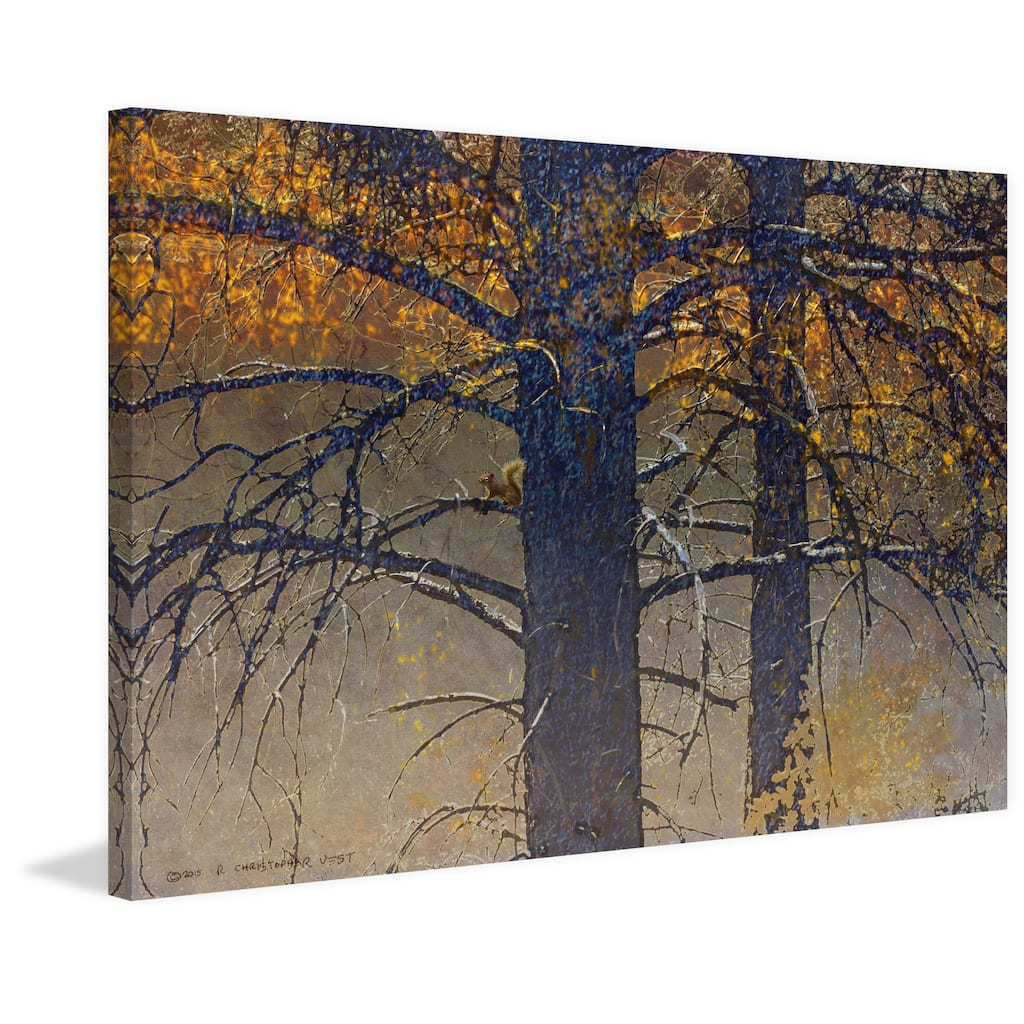 Marmont Hill 'Burnt Tree Squirrel' by Chris Vest Painting Print on Canvas - Multi-Color