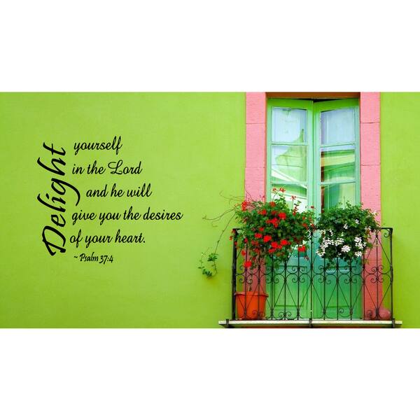 Phrase Delight in the Lord Psalms 374 Wall Art Sticker Decal Bed