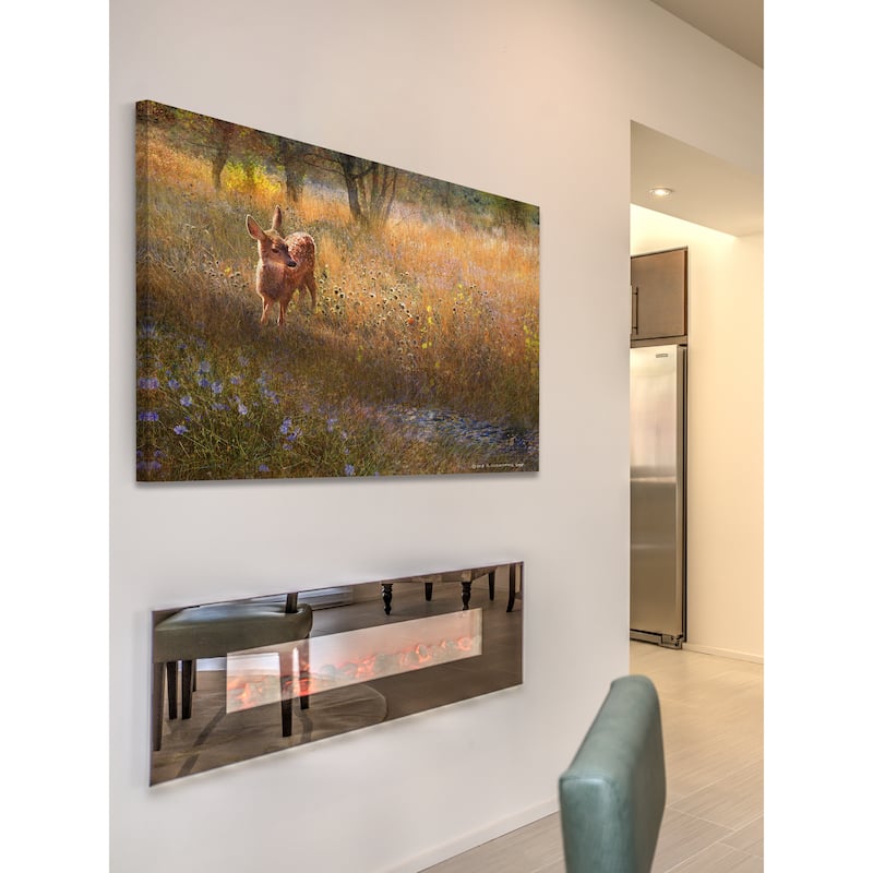 Marmont Hill 'Flowered Meadow Fawn' by Chris Vest Painting Print on Canvas - Multi-Color