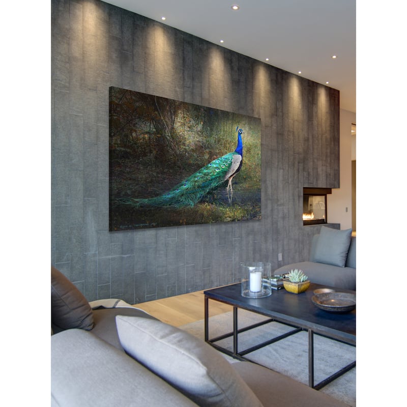 Marmont Hill 'Jungle Stream Peacock' by Chris Vest Painting Print on Canvas - Multi-Color