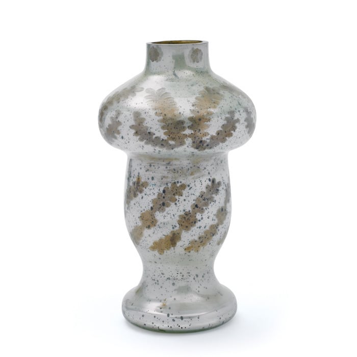 Antiqued Etched Opal Floor Vase