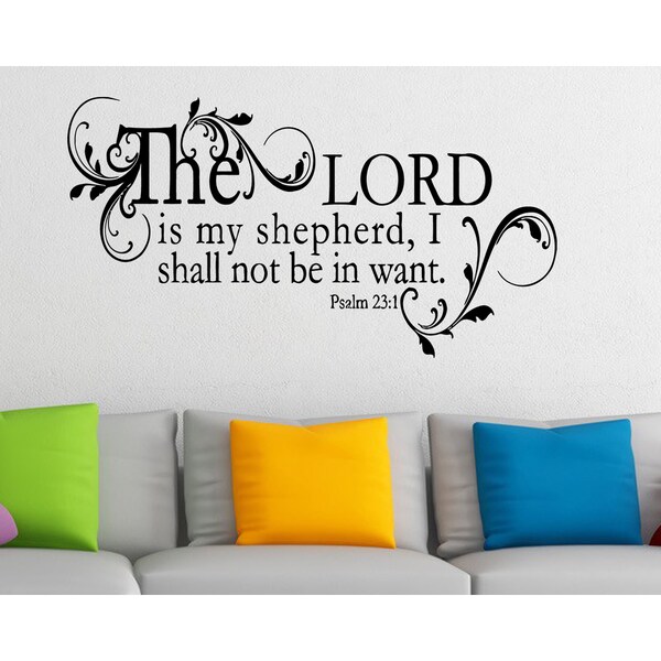 Shop Beautifully Framed Quote The Lord Is My Shepherd Psalm 23 Wall Art Sticker Decal Overstock 11550107