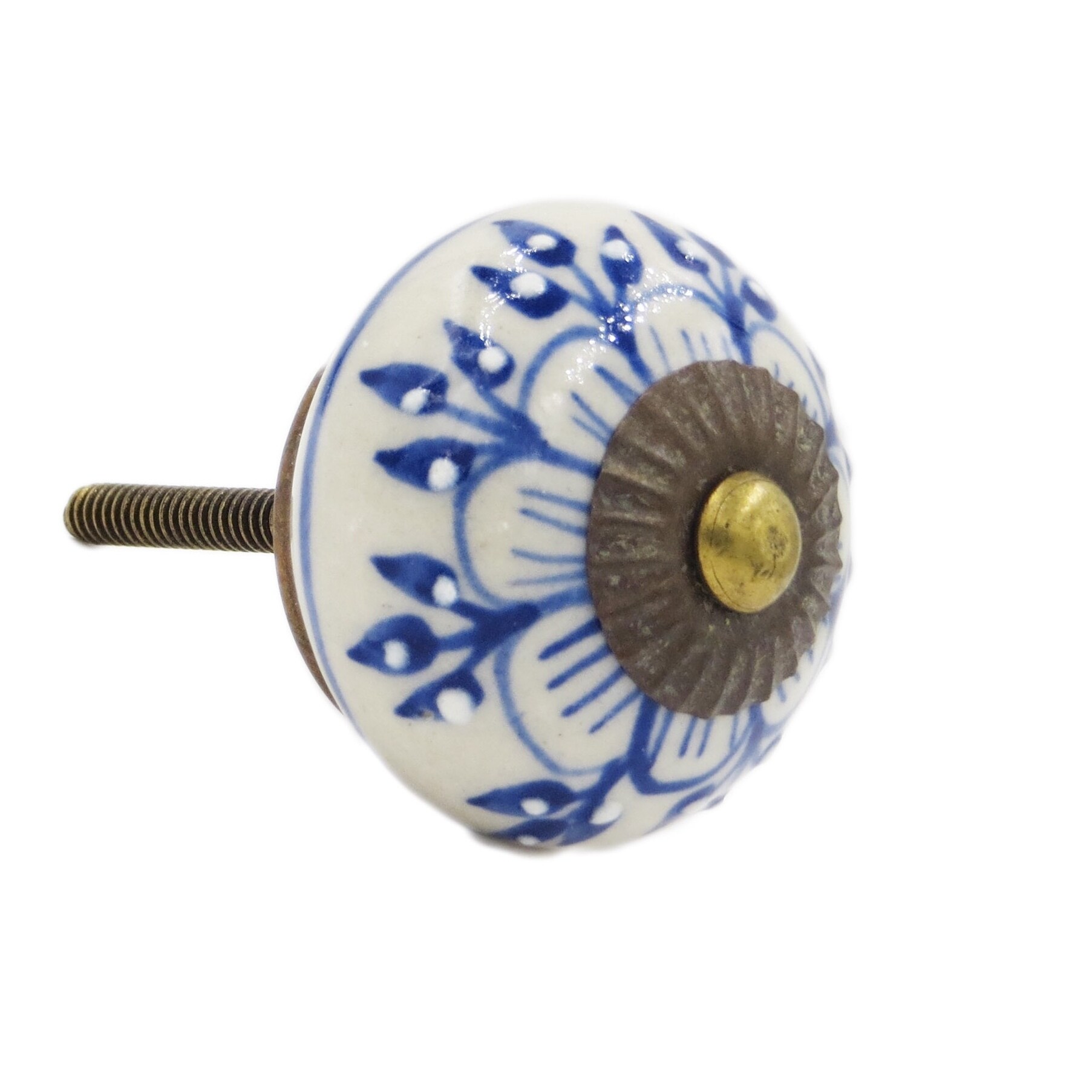 Cabinet Pack of 12 Doors Drawers Blue Zinnia Flower Ceramic Knob Pull for Dresser Cabinet Pack of 12 Doors Drawers Blue Zinnia Flower Ceramic Knob Pull for Dresser