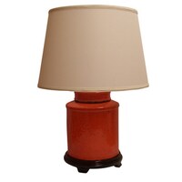 Burnt Orange Table Lamp With Drum Shade Free Shipping Today Crown Lighting 1 Light Burnt Orange Distressed Jar Table Lamp With Cream Drum Shade