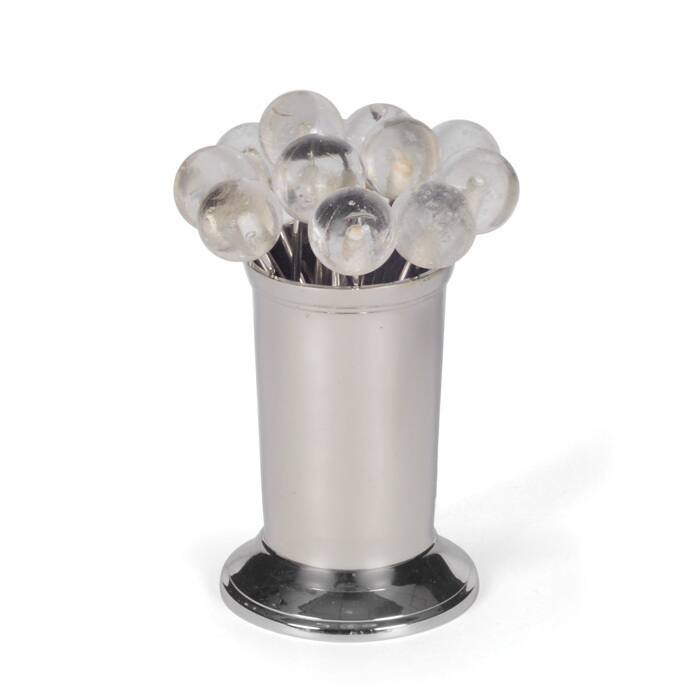 Polished Nickel Clear Party Picks (Set of 12)