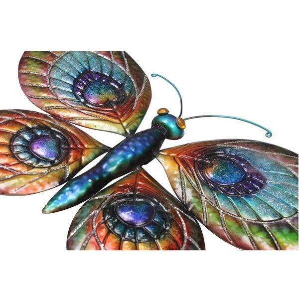 Sunjoy Butterfly And Dragonfly Hand Painted Outdoor Wall Decor Set Of 2 Overstock 11551154