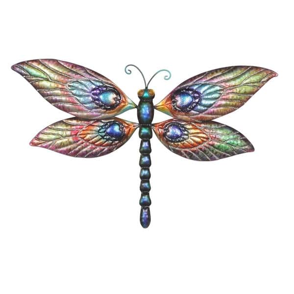 Sunjoy Butterfly And Dragonfly Hand Painted Outdoor Wall Decor Set Of 2 Overstock 11551154