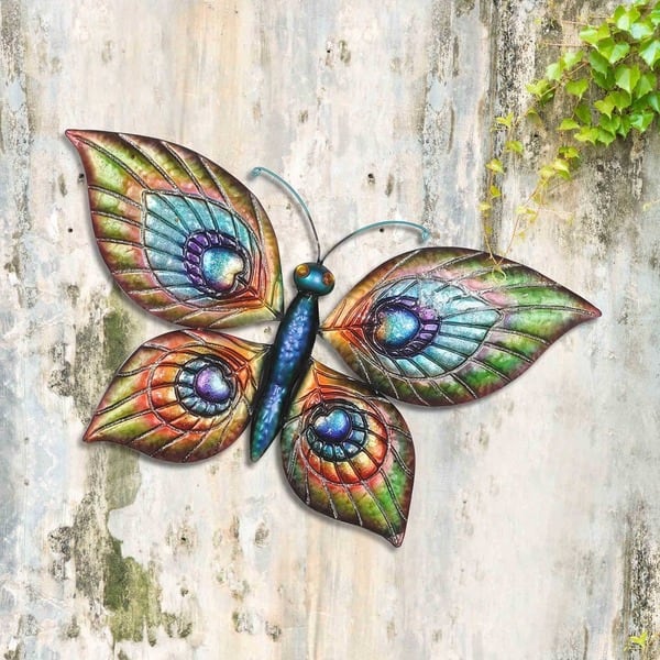 Shop Sunjoy Butterfly And Dragonfly Hand Painted Outdoor Wall