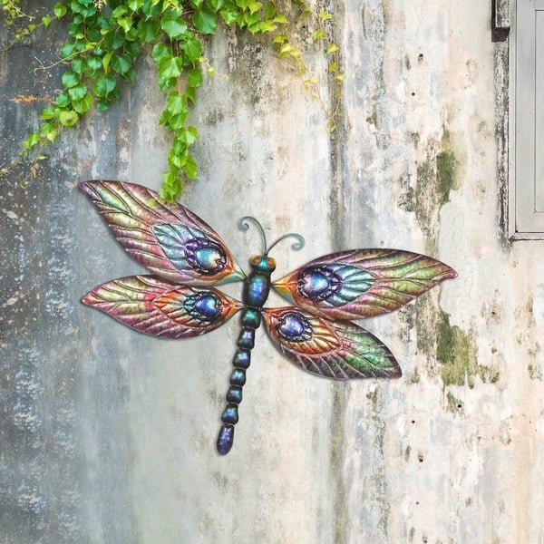Shop Sunjoy Butterfly And Dragonfly Hand Painted Outdoor Wall