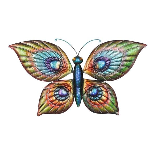Sunjoy Butterfly And Dragonfly Hand Painted Outdoor Wall Decor Set Of 2 Overstock 11551154
