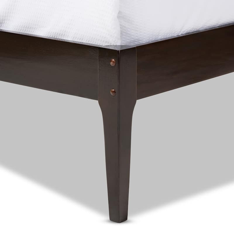 Baxton Studio Damon Mid-century Modern Cappuccino Bed