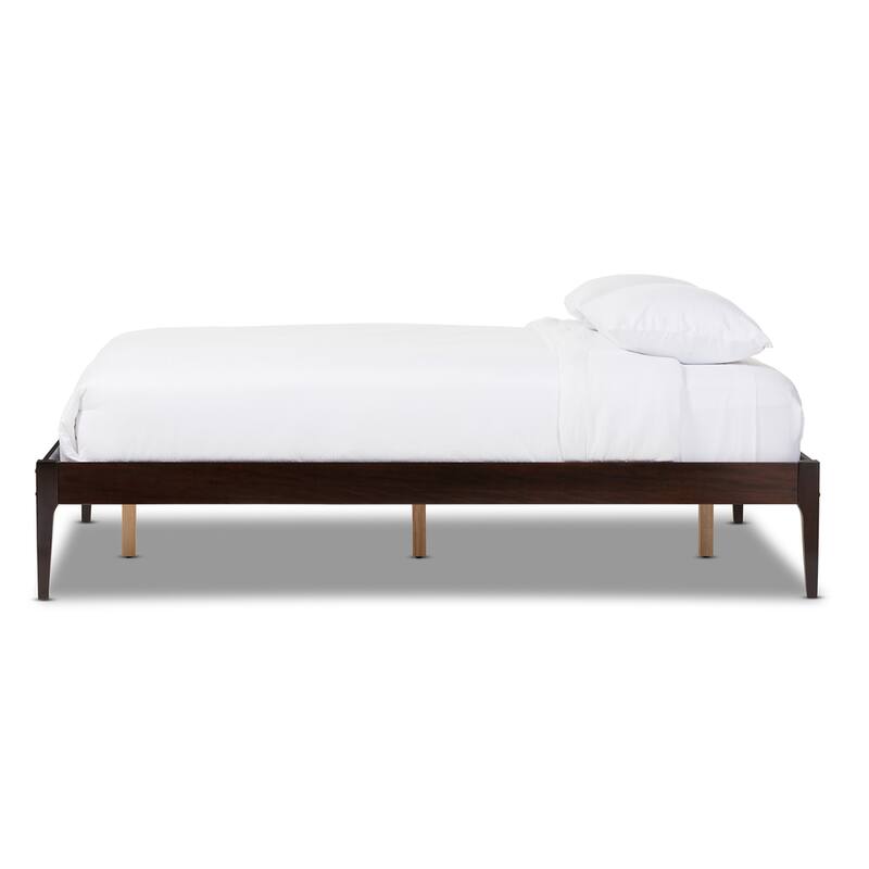Baxton Studio Damon Mid-century Modern Cappuccino Bed