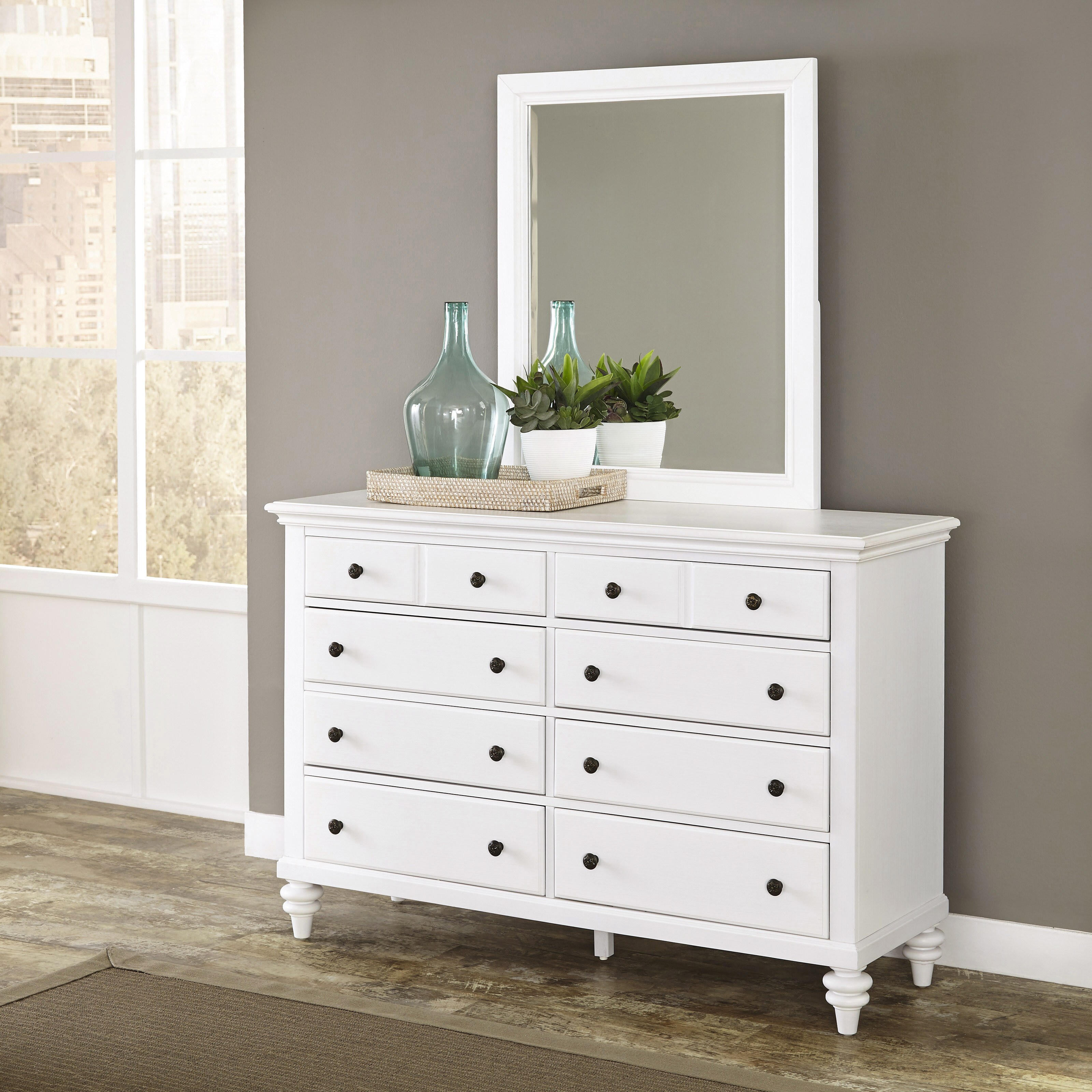 Shop Bermuda Brushed White Dresser with Optional Mirror by Home Styles