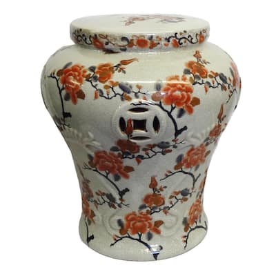 Imari Trellis Porcelain Garden Stool