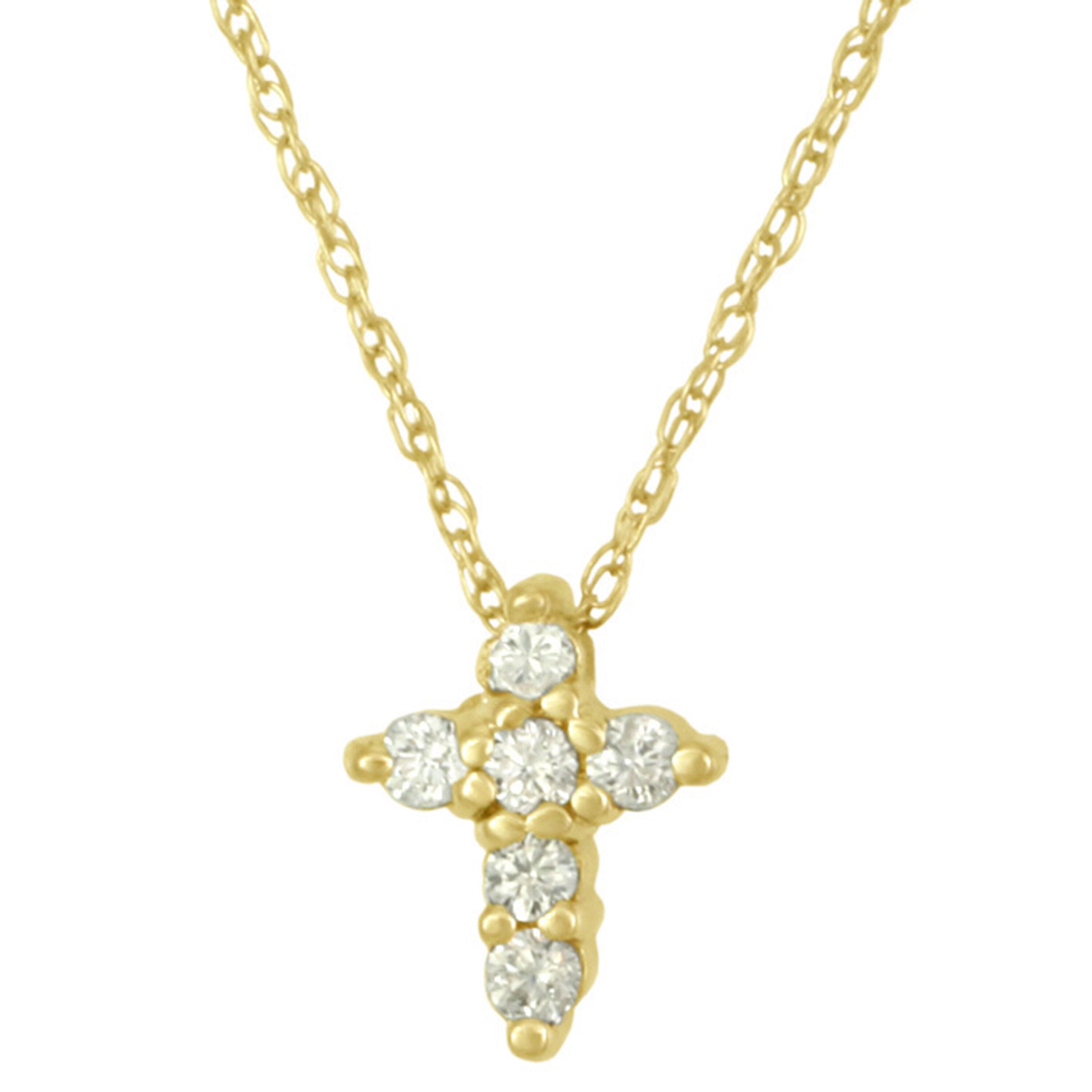 Shop Diamond Cross Necklace with Round 