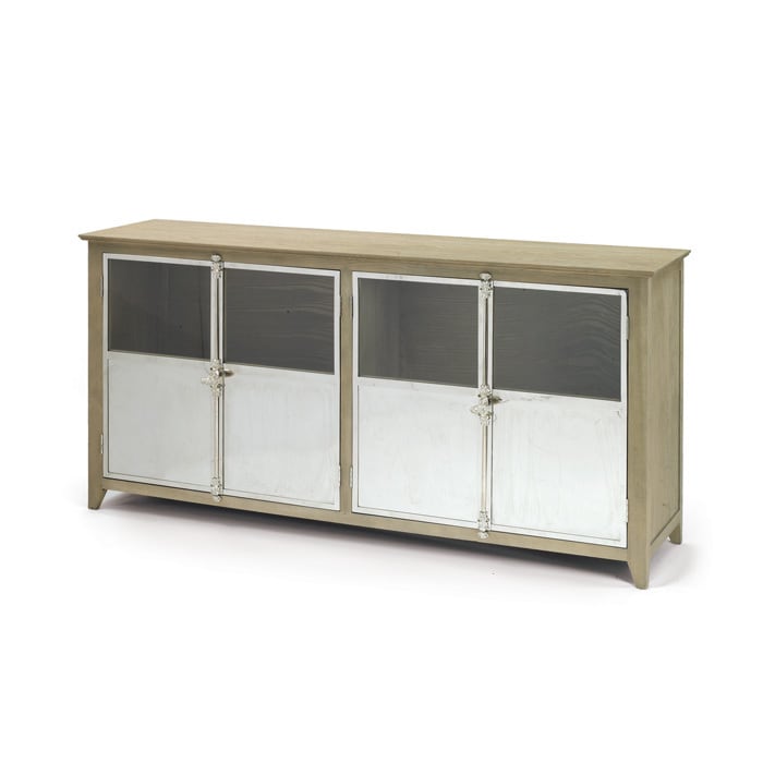 GO Home Ltd Oak and Stainless Steel Sideboard (Hip Vintage Selvedge Sideboard)