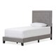 Baxton Studio Penelope Modern and Contemporary Beige or Grey Upholstered Twin Size Tufting Platform Bed - Thumbnail 2