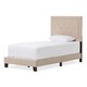 Baxton Studio Penelope Modern and Contemporary Beige or Grey Upholstered Twin Size Tufting Platform Bed - Thumbnail 6