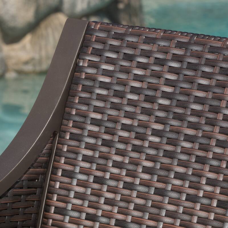Riga Outdoor Wicker Barstool with Cushion (Set of 2) by Christopher Knight Home