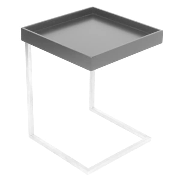Zenn Contemporary Black And Stainless Steel Tray Table On Zenn Contemporary Black And Stainless Steel Tray Table