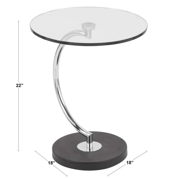Shop Contemporary C Shaped Glass And Chrome End Table Overstock