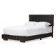 preview thumbnail 2 of 3, Baxton Studio Sousanna Modern and Contemporary Full Size Black Faux Leather Platform Bed