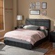 preview thumbnail 1 of 3, Baxton Studio Sousanna Modern and Contemporary Full Size Black Faux Leather Platform Bed