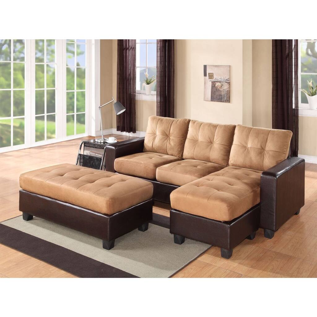 Aspen Reversible Microfiber Chaise Sectional
