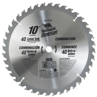 NN0094 10/" SAW BLADE 40T CARBIDE 5//8/"ARBOR MASTER VERMONT AMERICAN #27896
