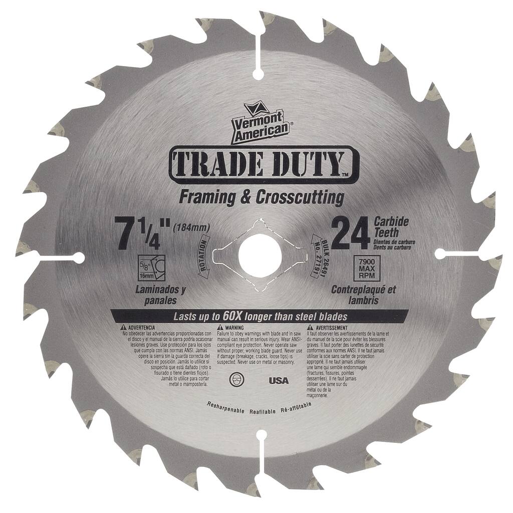 Vermont American 27191 Framing & Ripping Circular Saw Blade