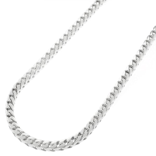 Sterling Silver Italian 3mm Solid Franco Square Box Link 925 Rhodium Necklace Chain 16" - 30"